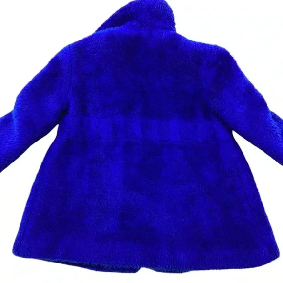 Vintage 70s cobalt blue faux pea coat - Picture 2 of 5